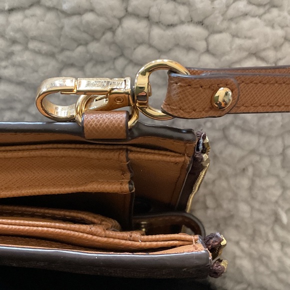 Michael Kors Brown Logo Zip Wallet with Gold Hardware - Picture 10 of 12